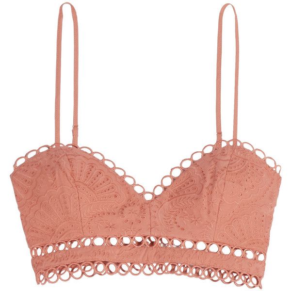 Zimmermann Japser broderie anglaise cotton bra top found on Polyvore featuring t…