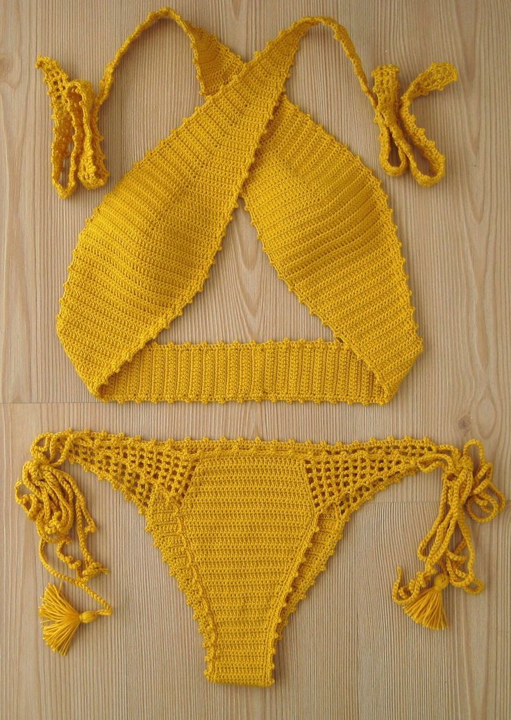 crochet bikini, yellow crochet bikini, crochet swimwear, women swimsuit, women bathingsuit /// FORMALHOUSE