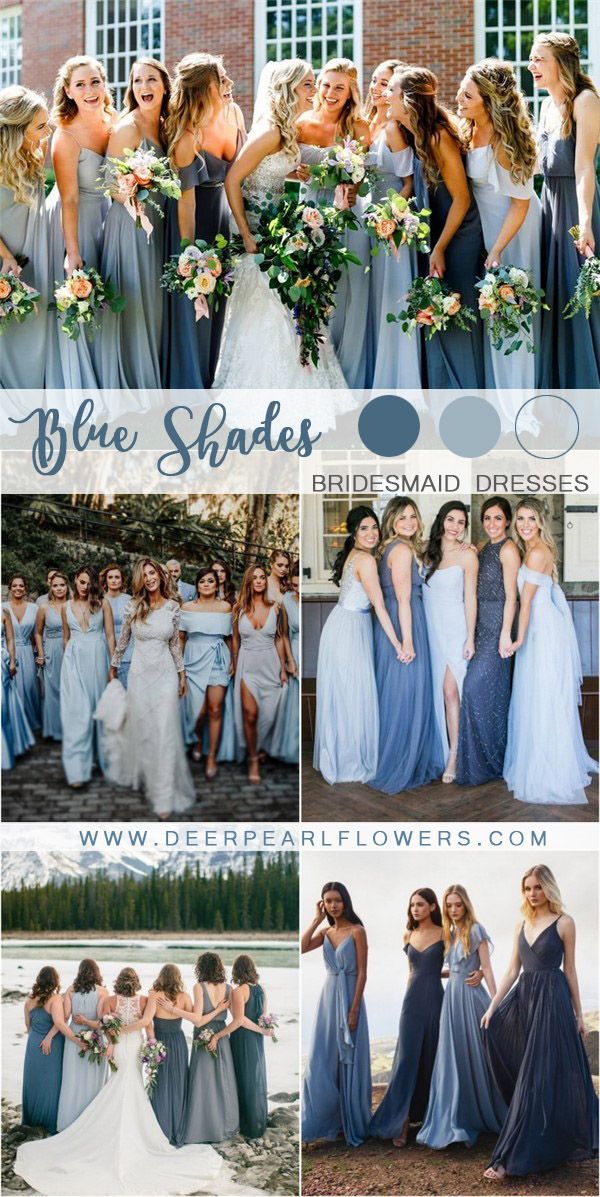 mixed blue bridesmaid dresses #wedding #weddings #weddingideas #blueweddings #de…