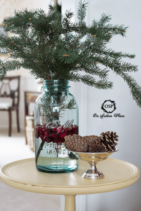 use fresh greens and cranberries to create a winter vignette – On Sutton Place v…
