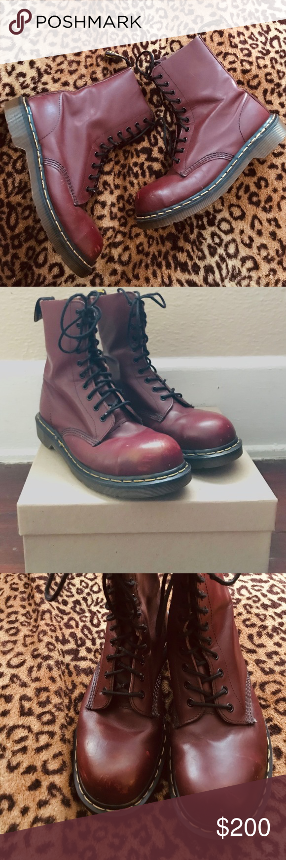🍒 RARE! Vintage 90s Dr Martens combat boots Wonderful rare 90’s cherry red le…
