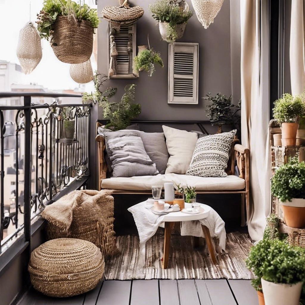 4. Creating Cozy ⁢Ambiance with⁢ Textiles and Accessories in ​Small ⁣Balcony Design