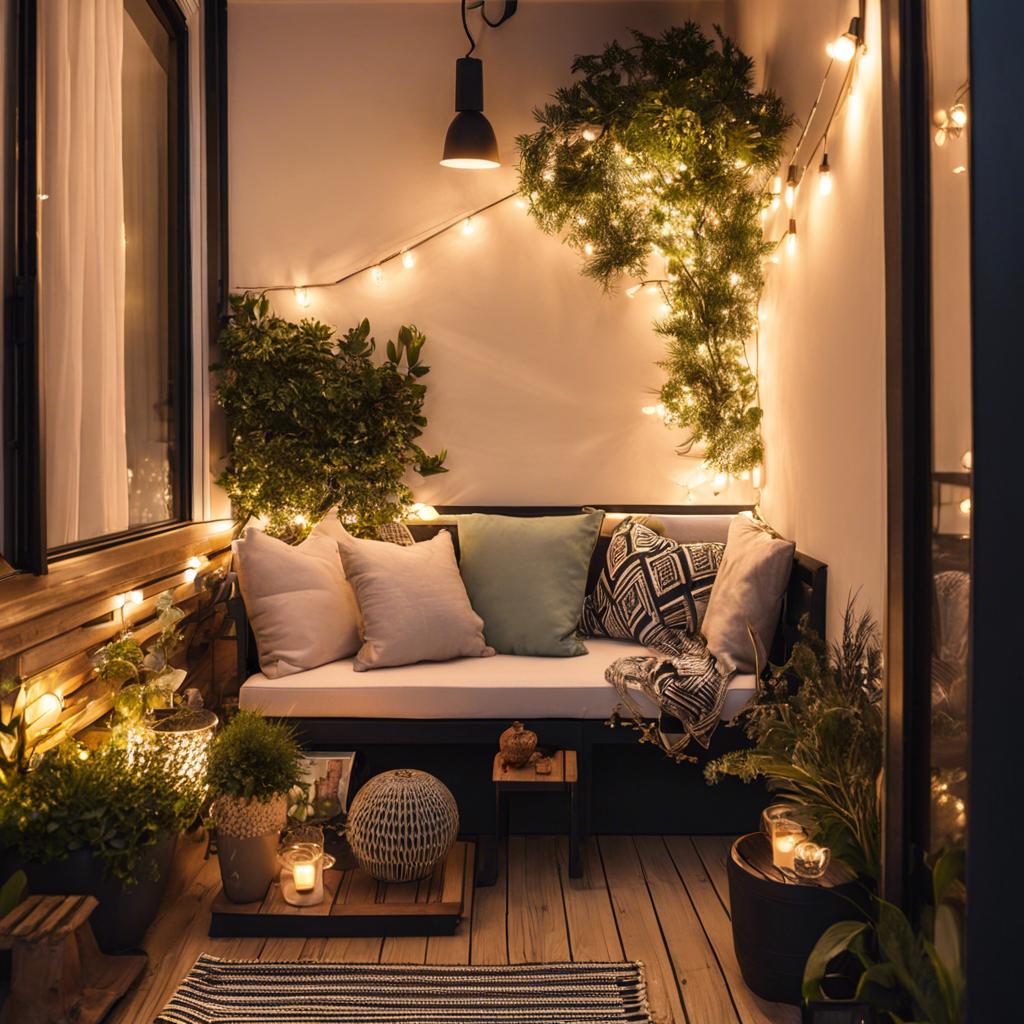 Creating an Outdoor Oasis with Lighting in Small Balcony Design