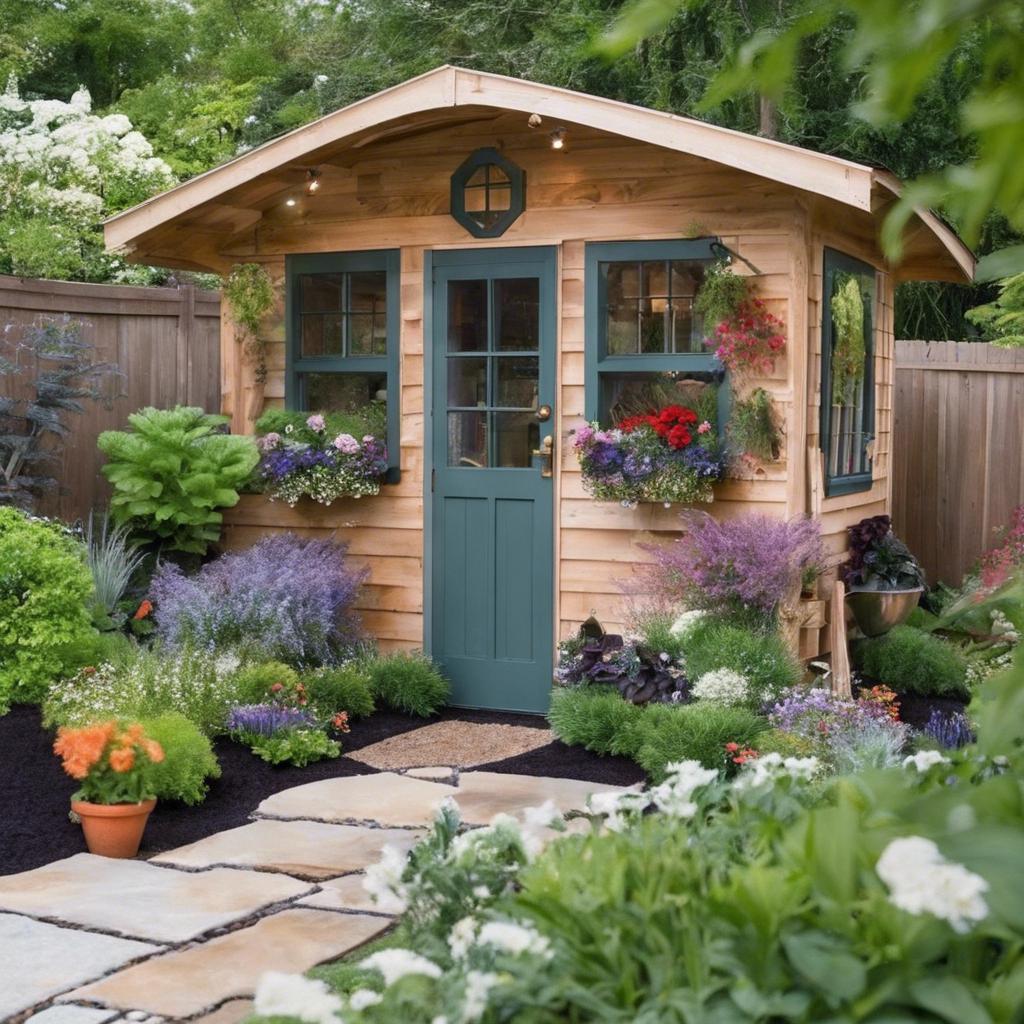 Creating a cozy seating area outside the shed for relaxation