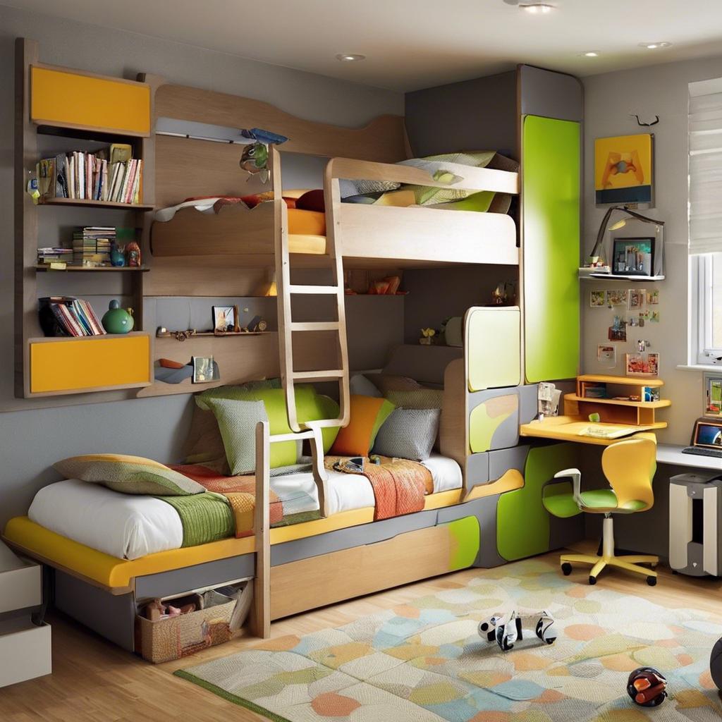 Kid's Room Design ⁢with Bunk Bed: Incorporating ‌Storage Solutions and Additional Features