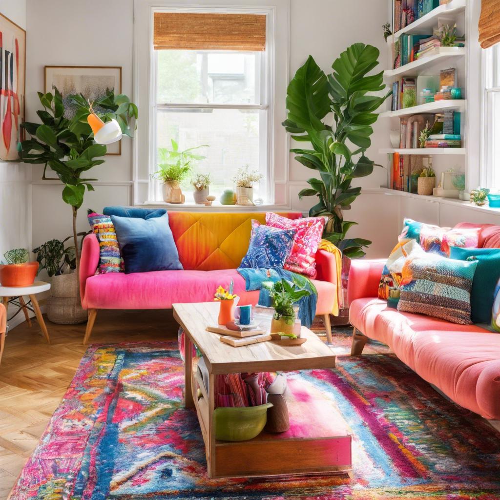 Maximizing Natural Light for a Small Colorful Living Room Decor