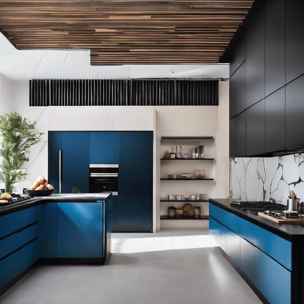 Optimizing Natural ​Light to Enhance Blue and Black Kitchen Aesthetic