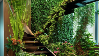 Blooming Beneath: Innovative Under Stairs Plant Design for Interior Landscapes