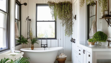 Whimsical Elegance: Boho Farmhouse Bathroom Design