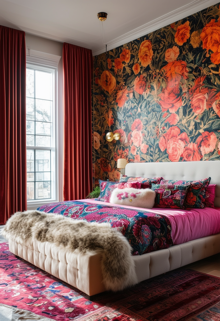 Lavish and Lively: Exploring Modern Maximalist Bedroom Decor