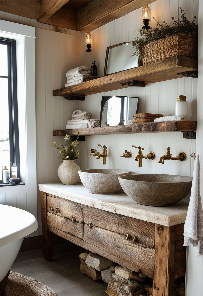 Rustic Charm: Embracing Farmhouse Bathroom Design