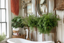 Rustic Charm Meets Boho Vibes: Farmhouse Bathroom Inspiration