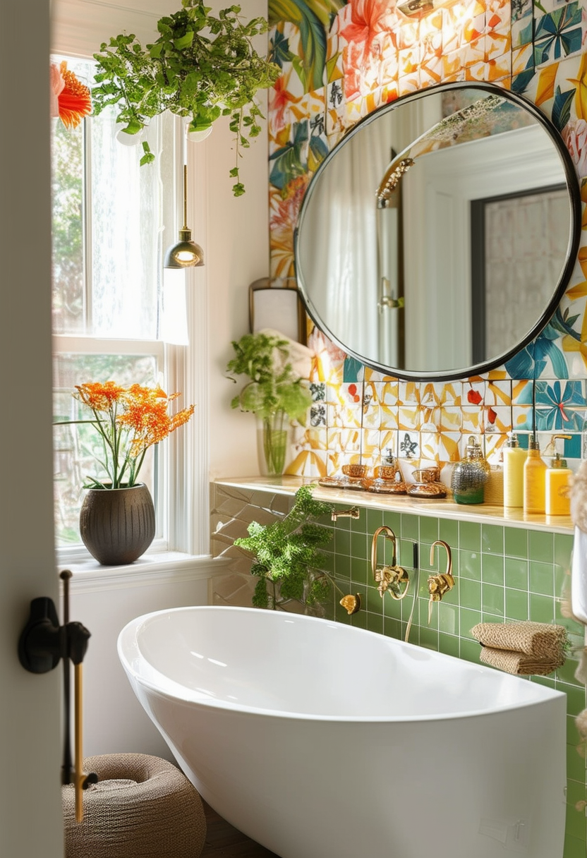 Vibrant and Compact: Creative Small Bathroom Design