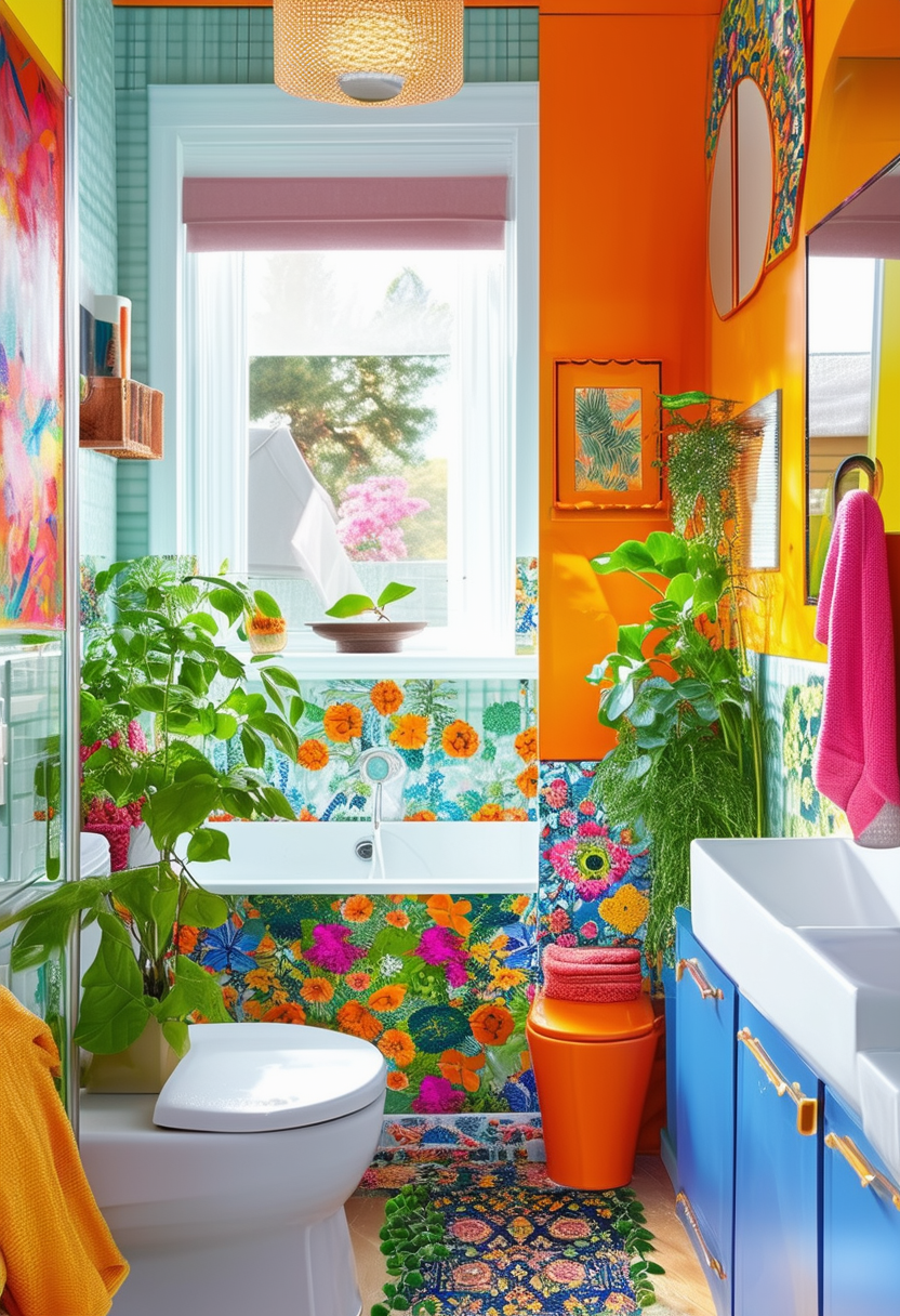 Vibrant Oasis: Creative Ideas for Small Colorful Bathroom Design