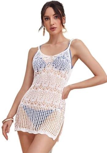 <strong>Explore Stylish Swimwear Cover Ups for Your Beach Days</strong>“></p>
<h2>Stylish Crochet Cover-Up Dress Perfect for Summer Activities</h2>
<p>This eye-catching piece is a fabulous addition to your summer wardrobe, designed for beach outings, pool ⁣parties, and sun-soaked vacations.‍ With its <strong>hollow-out ⁣design</strong> ⁢ and <strong>slit hem</strong>, it offers a breezy and trendy look, all while being⁣ functional as a cover-up for⁤ your favorite swimwear. Available in solid white, this versatile dress features ‍ <strong>spaghetti straps</strong> that ⁣ensure comfort and ease of movement. The dress is ⁣particularly suited for a variety of occasions, whether you’re lounging⁢ by the pool, strolling along the beach, or enjoying a summer picnic.</p>
<p>However, like any product, there are pros and cons to consider. On the positive side, the crochet fabric ⁣provides a unique texture and aesthetic appeal, making you ⁢stand out without compromising comfort. It’s lightweight and easy to pack for travel, too.‍ On the downside,‌ some may ​find‌ the fit slightly on the larger size, so checking the size chart before ordering is recommended. ⁤Additionally, being ⁤a solid white piece,​ it may require delicate care to maintain its pristine look after⁣ repeated wear. </p>
<table class=