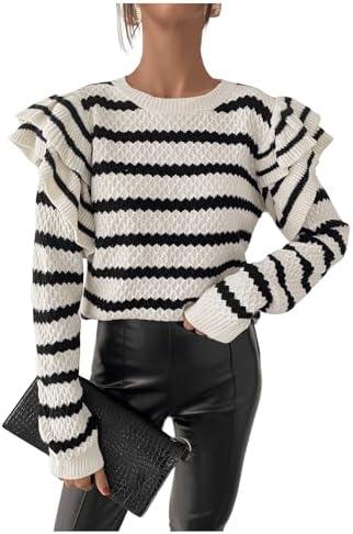 Here are⁢ some​ creative titles for the sweaters, each within the specified character limit:



<ol>
<li>Chic Women’s Bolero Sweater with ‌Cutout Sleeves</li>
<li>Trendy Detachable Cotton Fake Turtleneck Collar</li>
<li>Stylish V Neck⁣ Open Front Cardigan for Women</li>
<li>Cute Crewneck Ruffle Sleeve Pullover Sweater</li>
<li>Cozy Knit Checkered Crewneck Sweater for Women</li>
<li>Fashionable Quarter Zip Knit⁣ Mini Sweater Dress</li>
<li>Long⁢ Sleeve ⁣Wrap Sweater⁢ for Girls</li>
<li>Sheer Mesh Knit Sweater Top in Y2K ​Style</li>
<li>Plus Size Striped ‌Trim V-Neck Sweater by Tommy Hilfiger</li>
<li>Gothic Cropped⁢ Sweater for ⁣Y2K Streetwear </li>
</ol>
<p>Feel free to let‍ me know if you ⁤need more suggestions!”></p>
<h2>Chic Cable Knit Sweater with Ruffle Sleeves and Stripes</h2>
<p>This​ <a href=