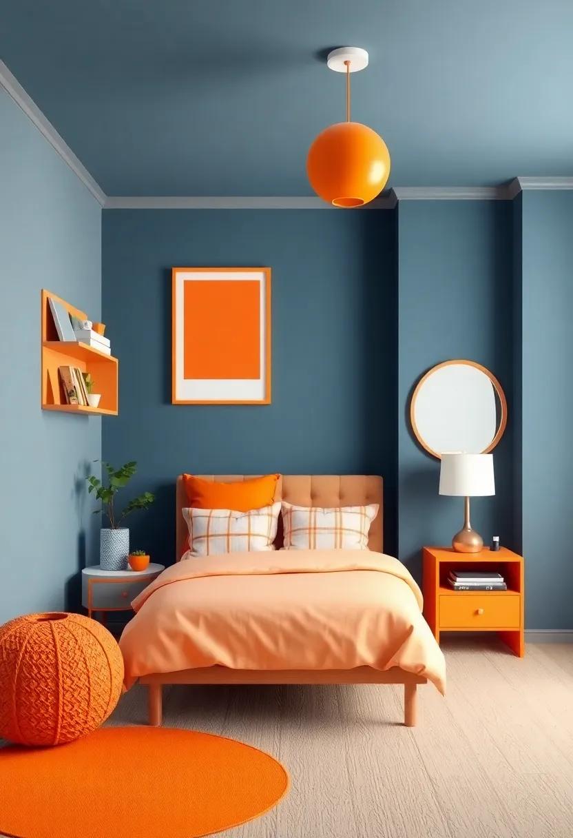 Blending Classic Styles ‌with ‍Modern Orange‍ Accents ​in ‍Boys' Rooms