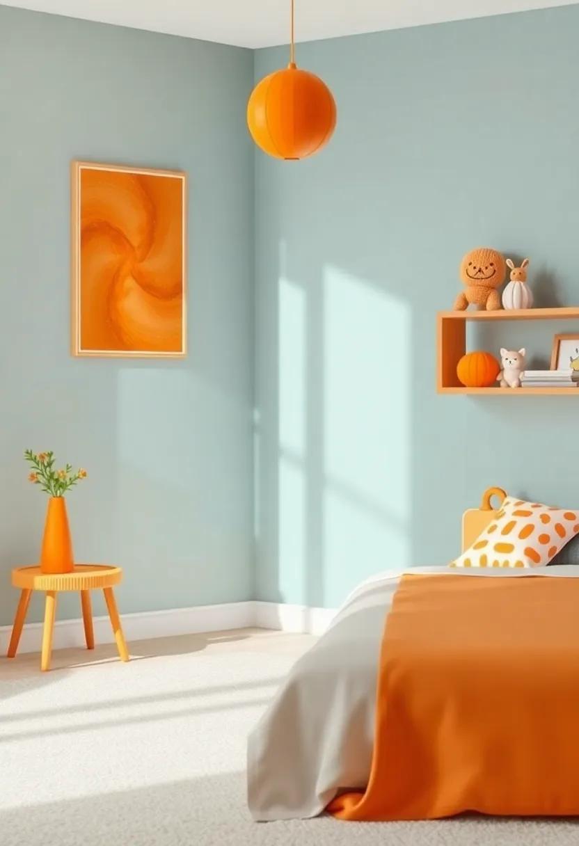 Creating⁢ Transition Spaces as ​Kids Grow​ with⁤ Versatile Orange Accents