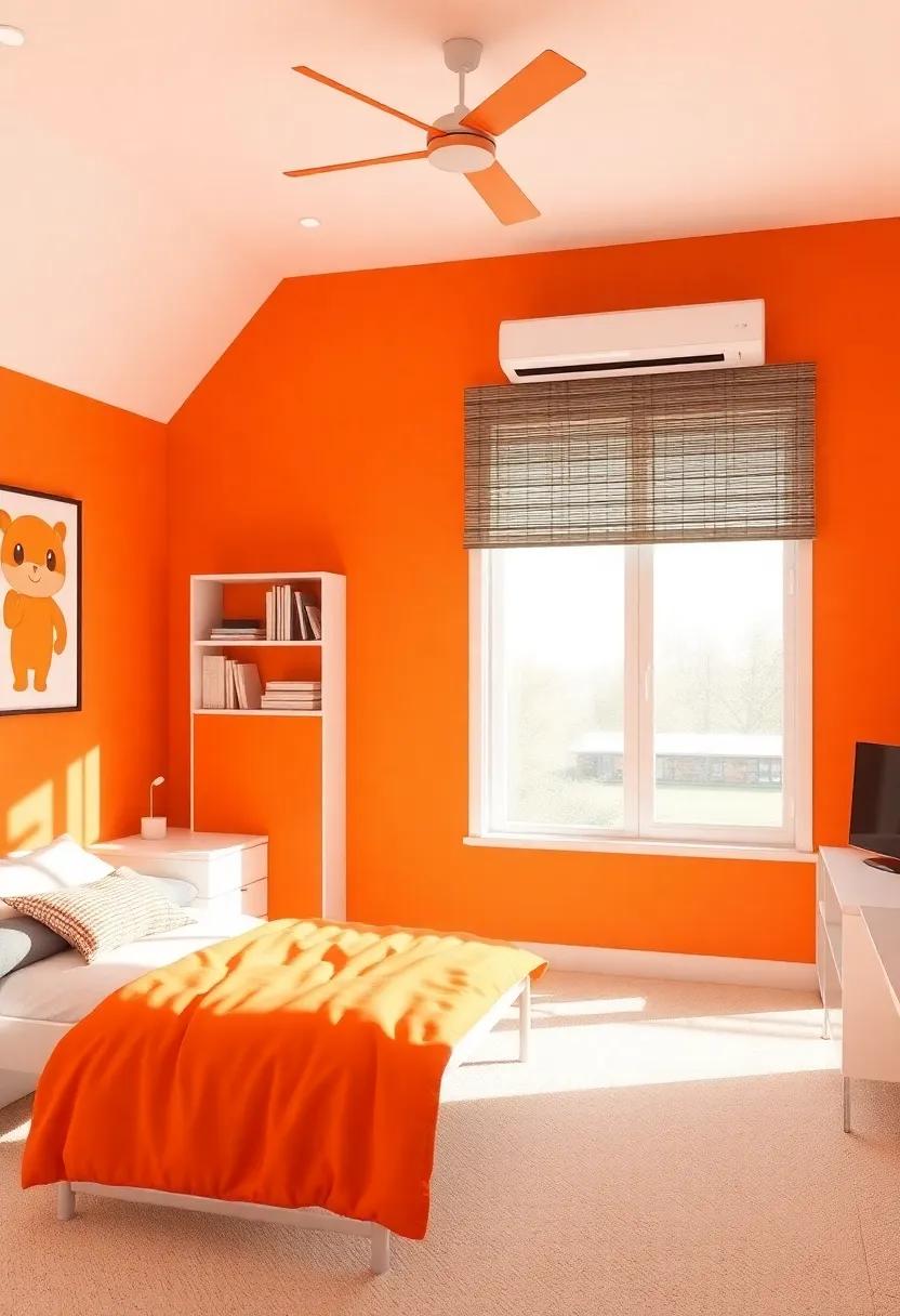 Incorporating Technology​ for a Modern Touch in an⁣ Orange-Themed Space