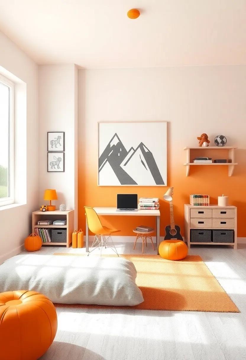 Using Orange ‍as ‍an Inspiring‌ Base for Adventure-Themed Room ⁤Designs