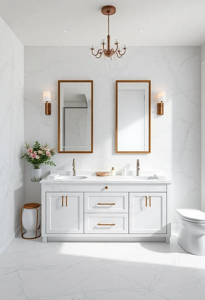 Luxurious Touch: ​Glamorous ‌Powder Room Vanities For The Affluent