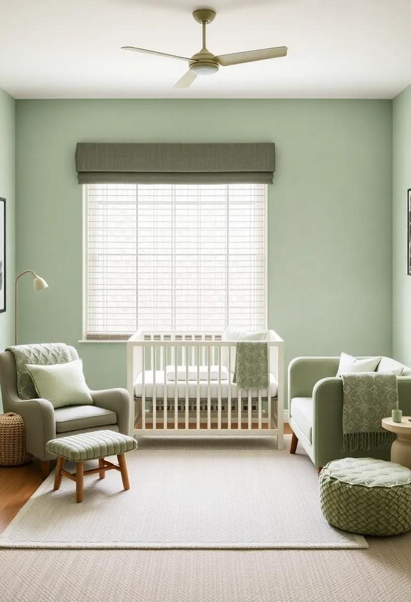 textured⁢ Fabrics That Elevate Comfort and Style in a Sage‌ Green Nursery