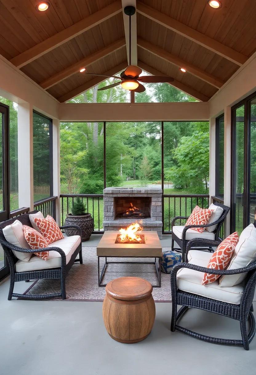 Cozy Fire Features⁣ Creating Warmth and Coziness in Your Porch Oasis