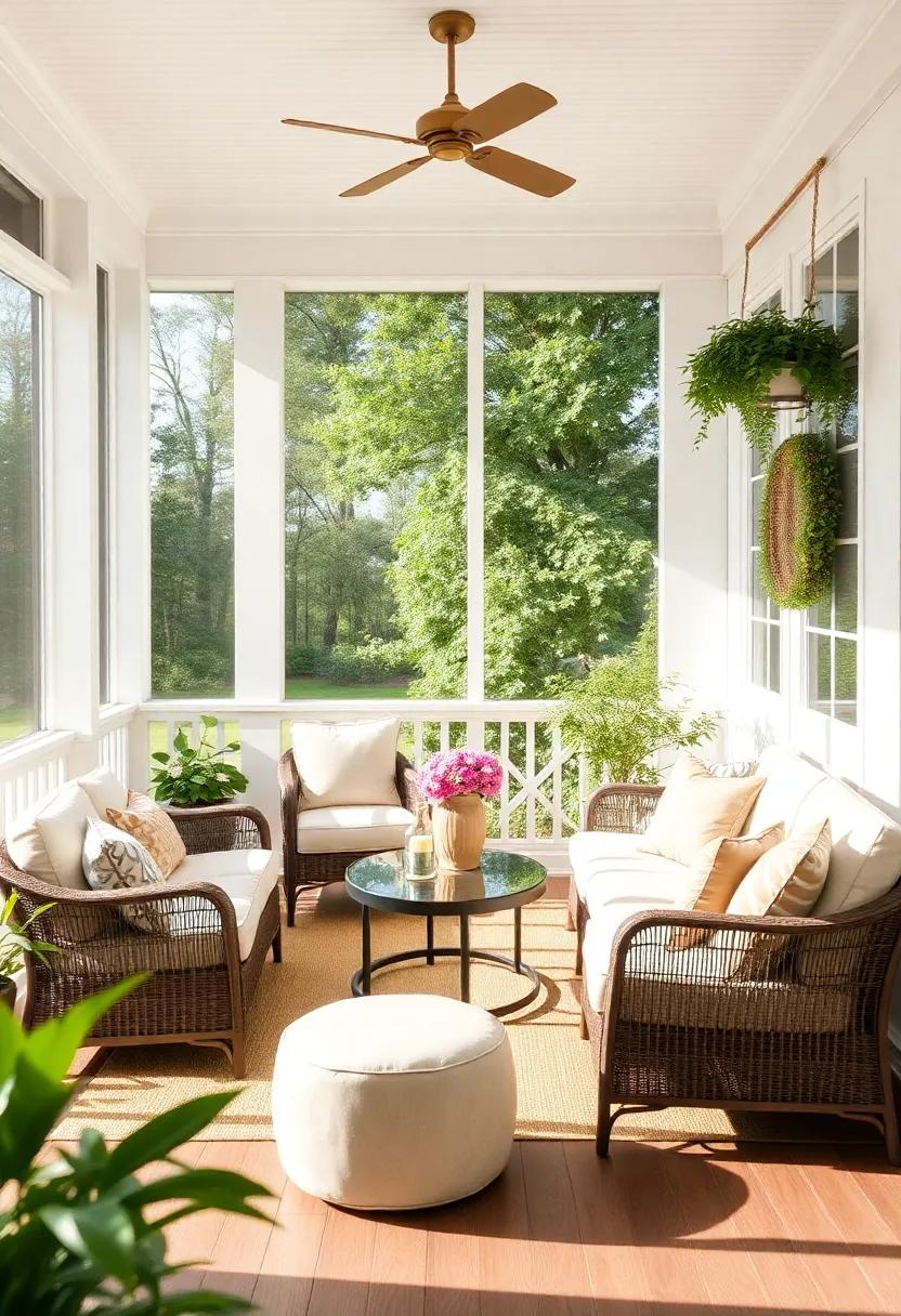 Elegant Furniture Choices Elevating Your Screened Porch aesthetic