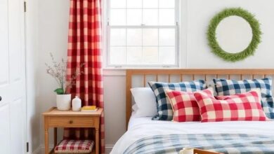 Embrace Cozy Charm: Transform Your Farmhouse Bedroom with Delightful Plaid Patterns