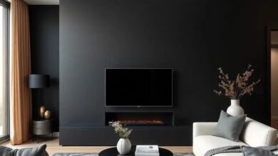 Embracing Elegance: Designing a Contemporary Living Room with Matte Black Walls