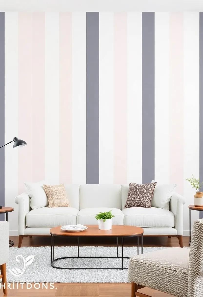 Transform Your Space: The Chic Appeal of Vertical Stripes on Living Room Accent Walls