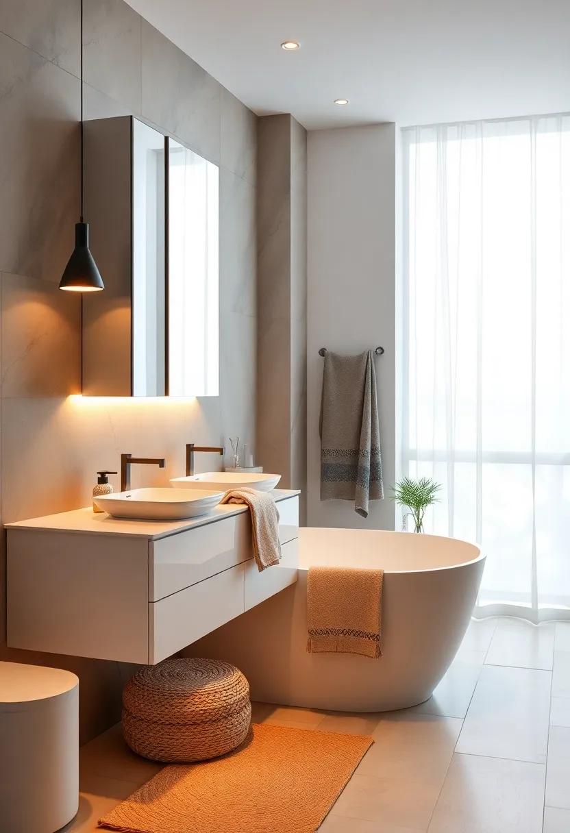 Creating a Cozy Atmosphere with Warm Lighting and Textiles ⁤in Bathrooms