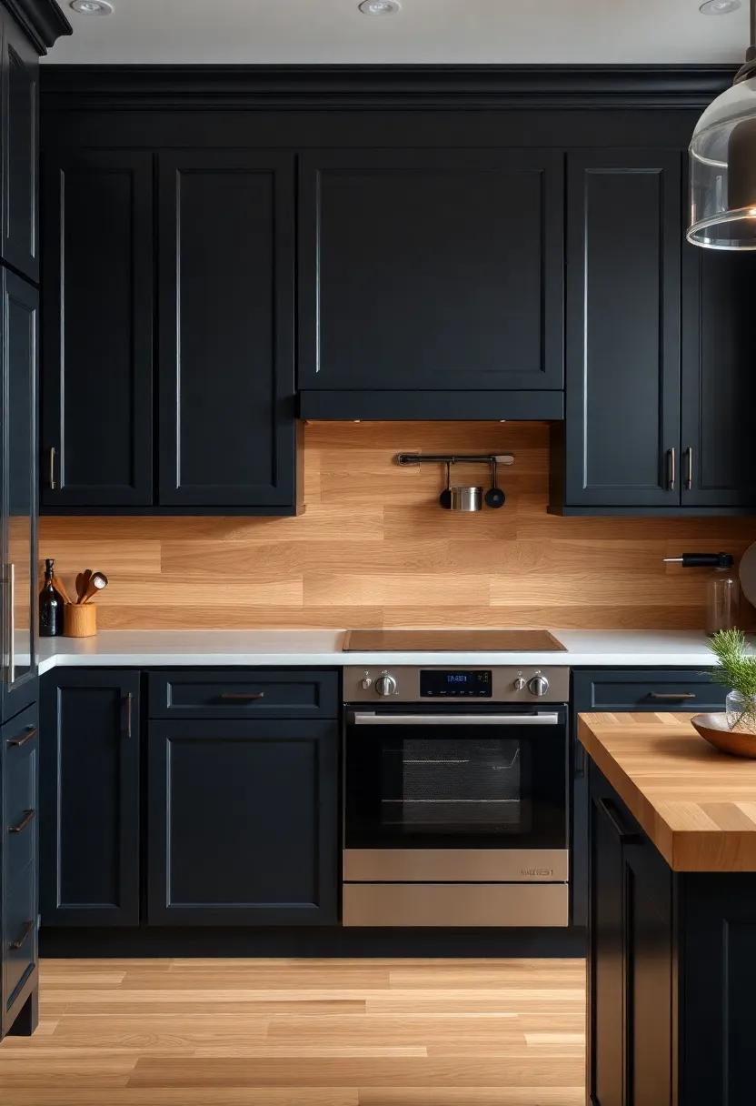 Bespoke Designs: Custom Solutions for merging Black Cabinetry with Butcher Block⁣ Appeal