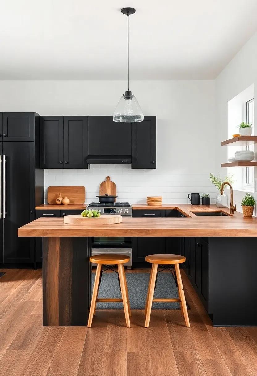 Crafting Atmosphere: How Black and Wood‍ Elements Create Inviting Kitchen Spaces