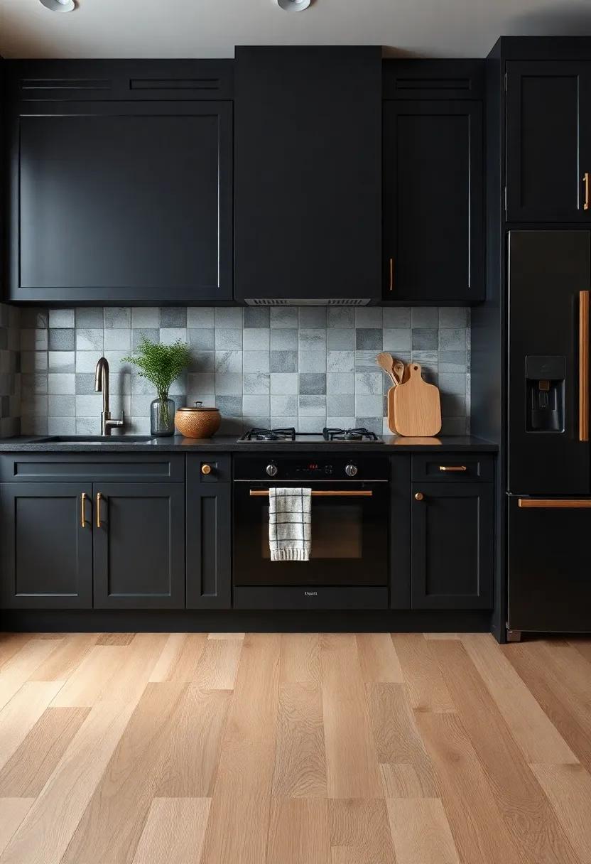 Creating Depth: Enhancing kitchen ‍Aesthetics with Layered Textures of Black‍ and Wood