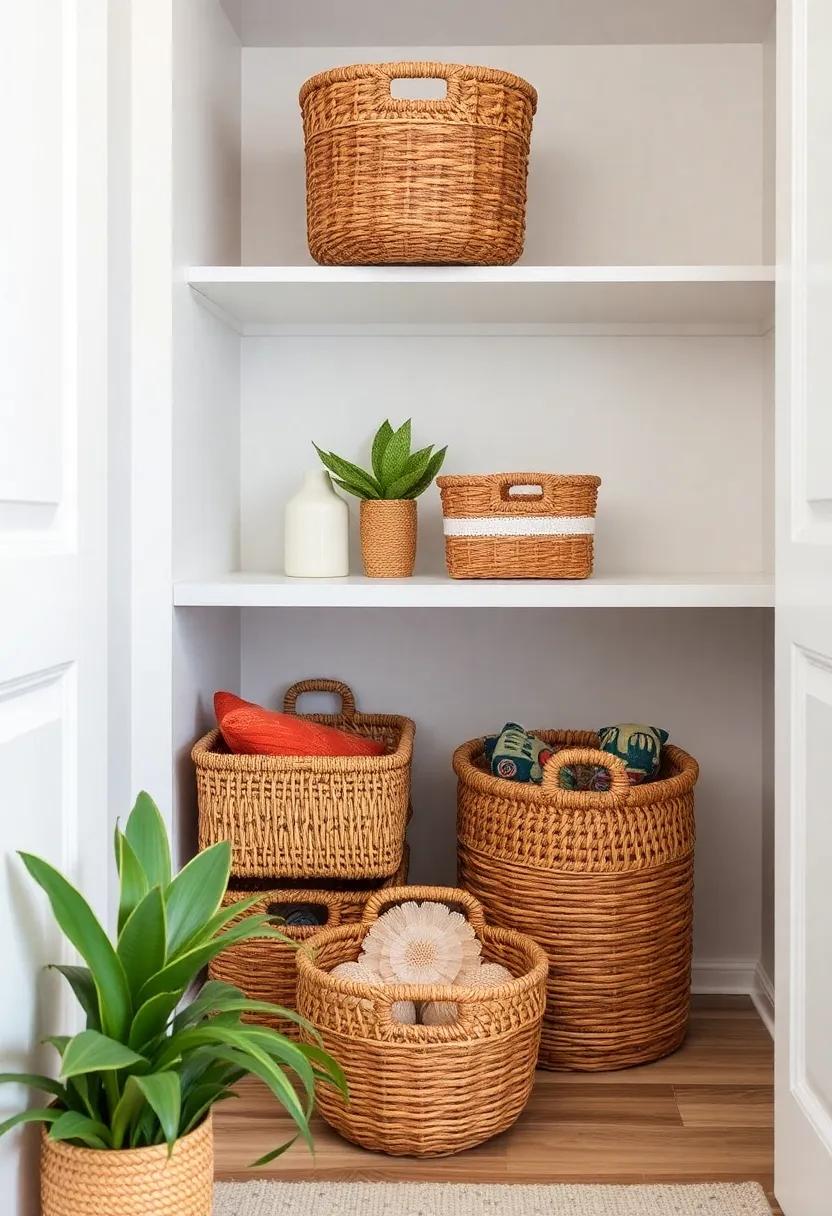 Add Artistic Touches with Decorative Baskets to‌ Store⁤ Miscellaneous Items