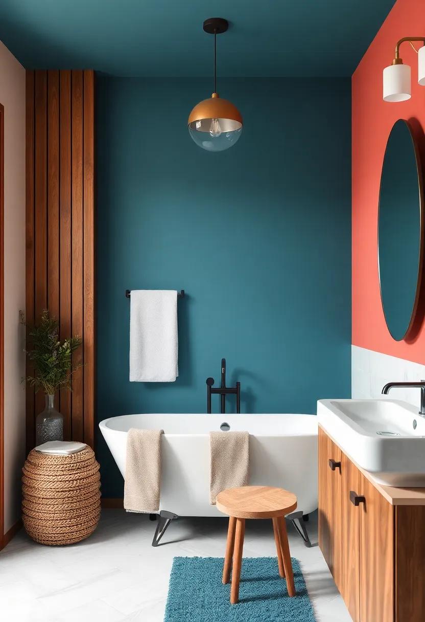 Contrasting Colors: Pairing Wood⁣ with Bold Bathroom⁤ Hues