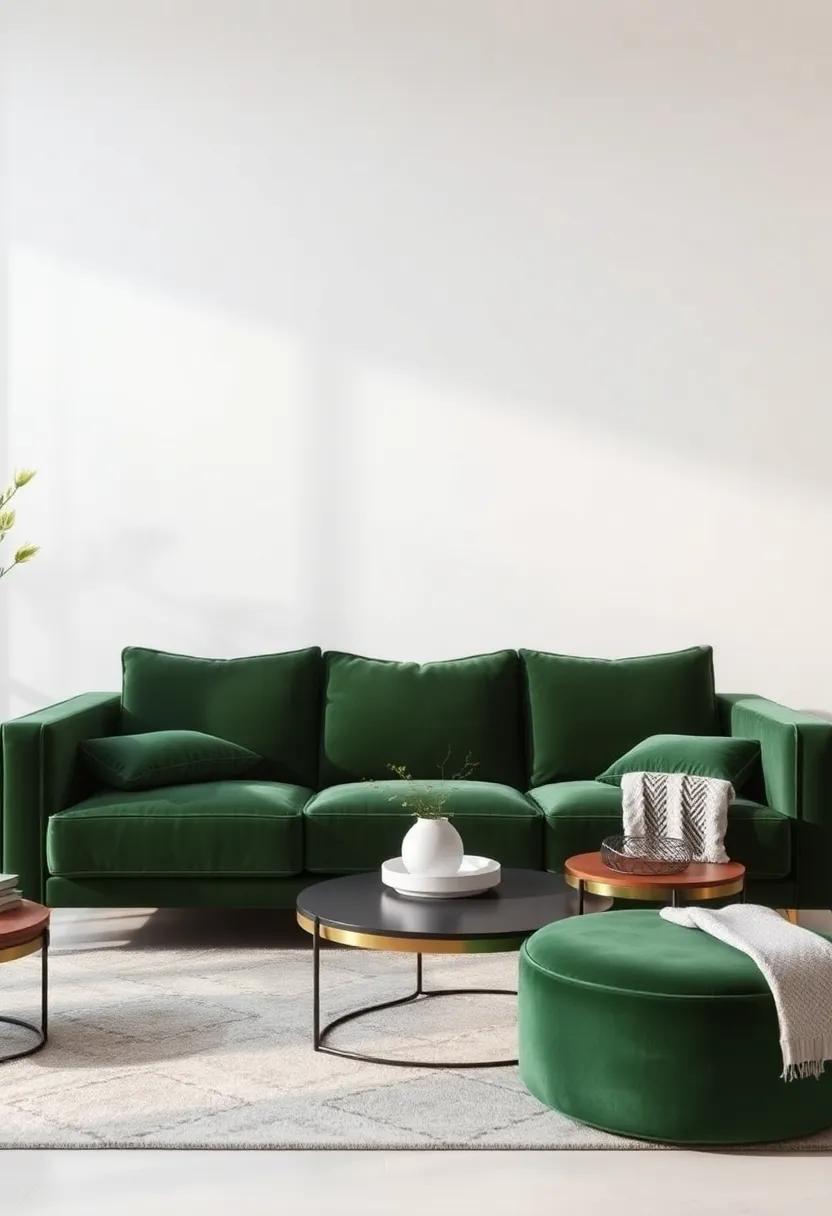 Luxe Living: Curating ‌accessories⁣ that Elevate Green⁤ velvet ⁣Couch ‌Decor