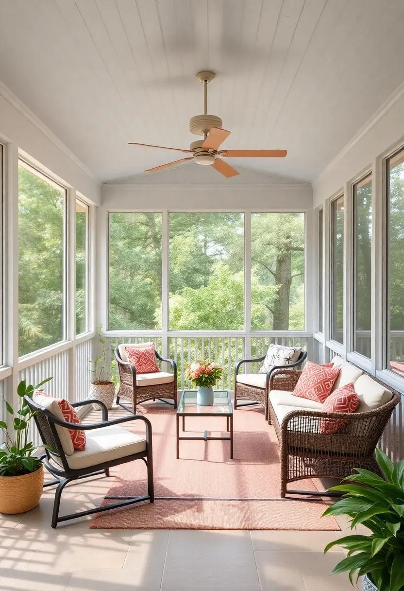 Serene⁤ Spaces:⁣ Selecting ​the⁣ Right⁣ Color Palette for⁤ Your ​Screened Porch Oasis