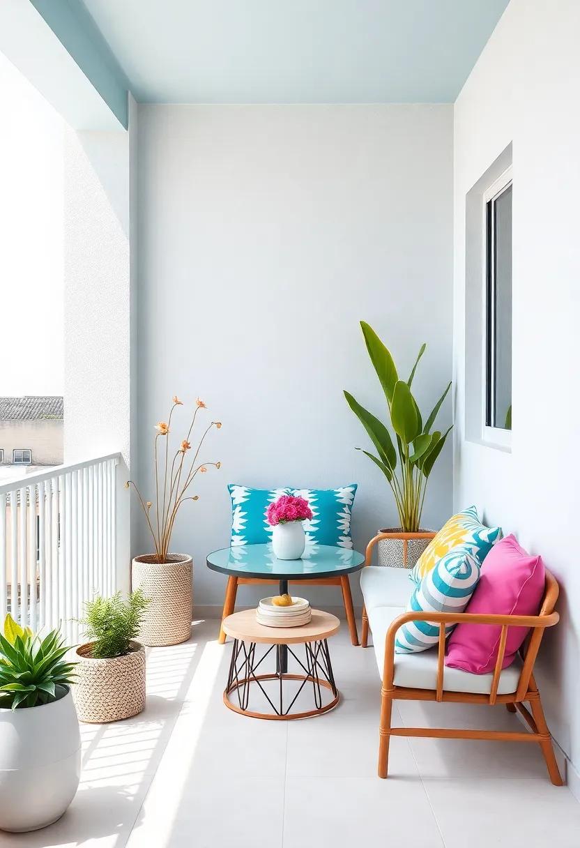 Bright ​and Bold: Colorful Cushions to Enliven Your Balcony Space