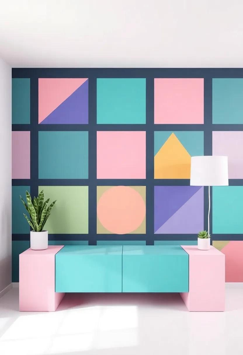 Playful Patterns:⁣ Fusing Geometric Shapes with‌ Bright Colors