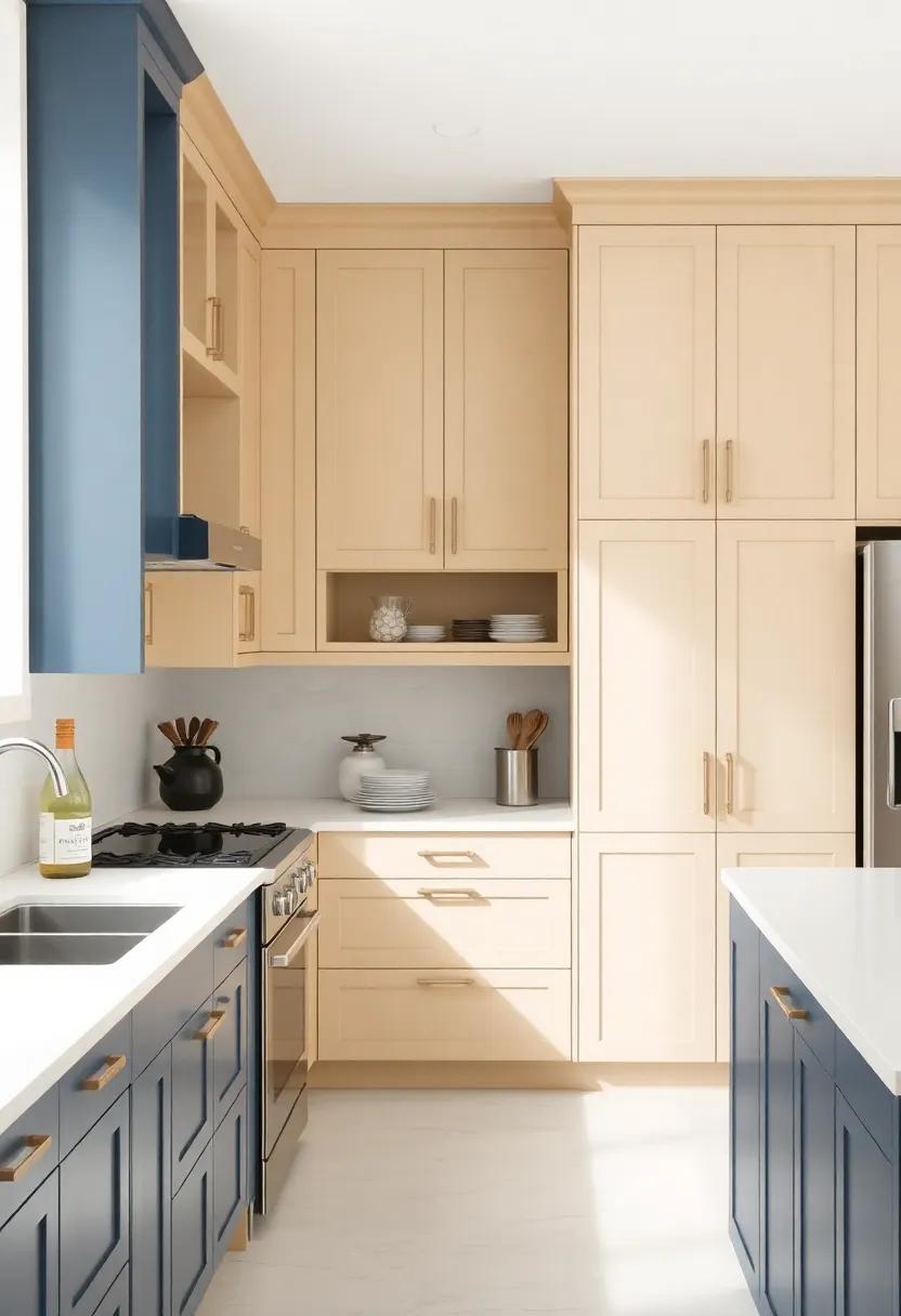 Defining Zones: Using Two-Tone Cabinets to Separate Kitchen Spaces